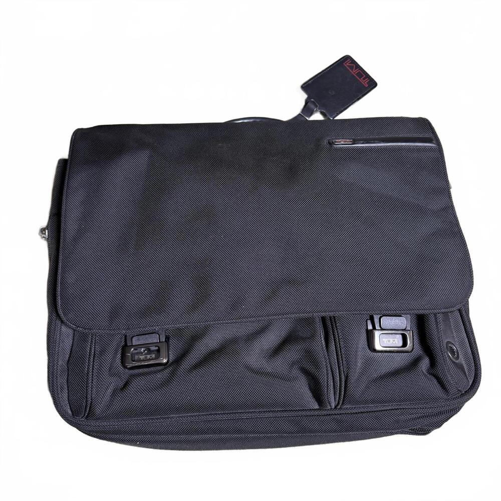 TUMI  Alpha Tech Black Laptop‎ Briefcase Messenger Bag Ballistic Vintage Luxury